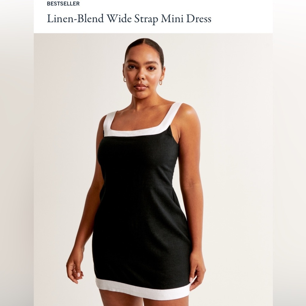 Abercrombie and Fitch Linen Blend Wide Strap Mini Dress
